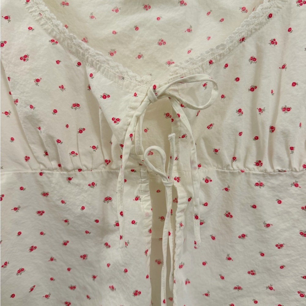Abound White Floral Tie-Front Tank Top – Size XS - Picture 4 of 5